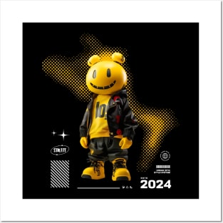 Bold Yellow Smiley Face Character in Streetwear, Urban Style Fashion Icon, Trendy Design for Modern Look, Unique Pop Culture Art, Perfect for Youth, Teens, Adults Posters and Art